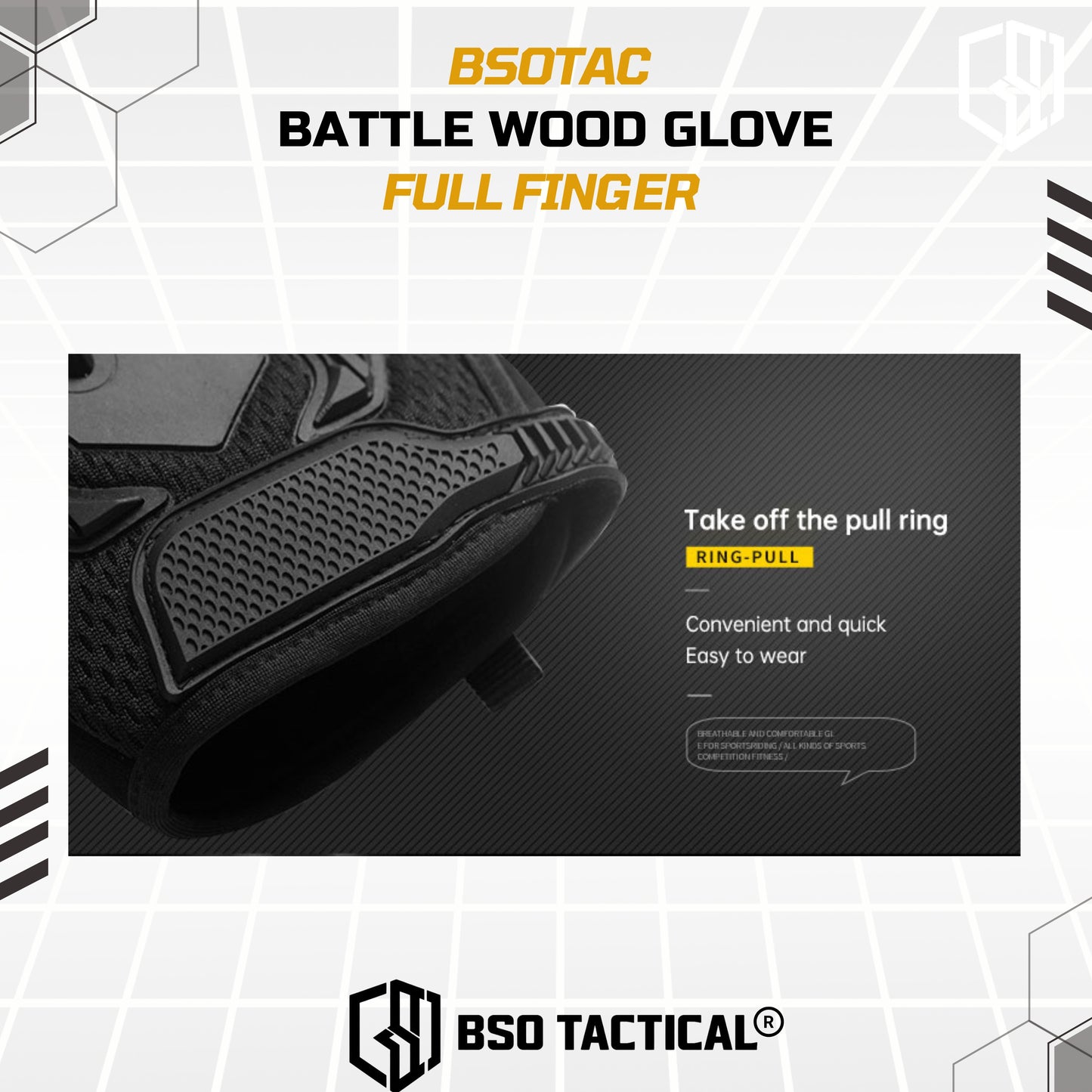 Battle Wood Outdoor Tactical Motorcycle Glove Full Finger Protection Multifungsi - ST1805