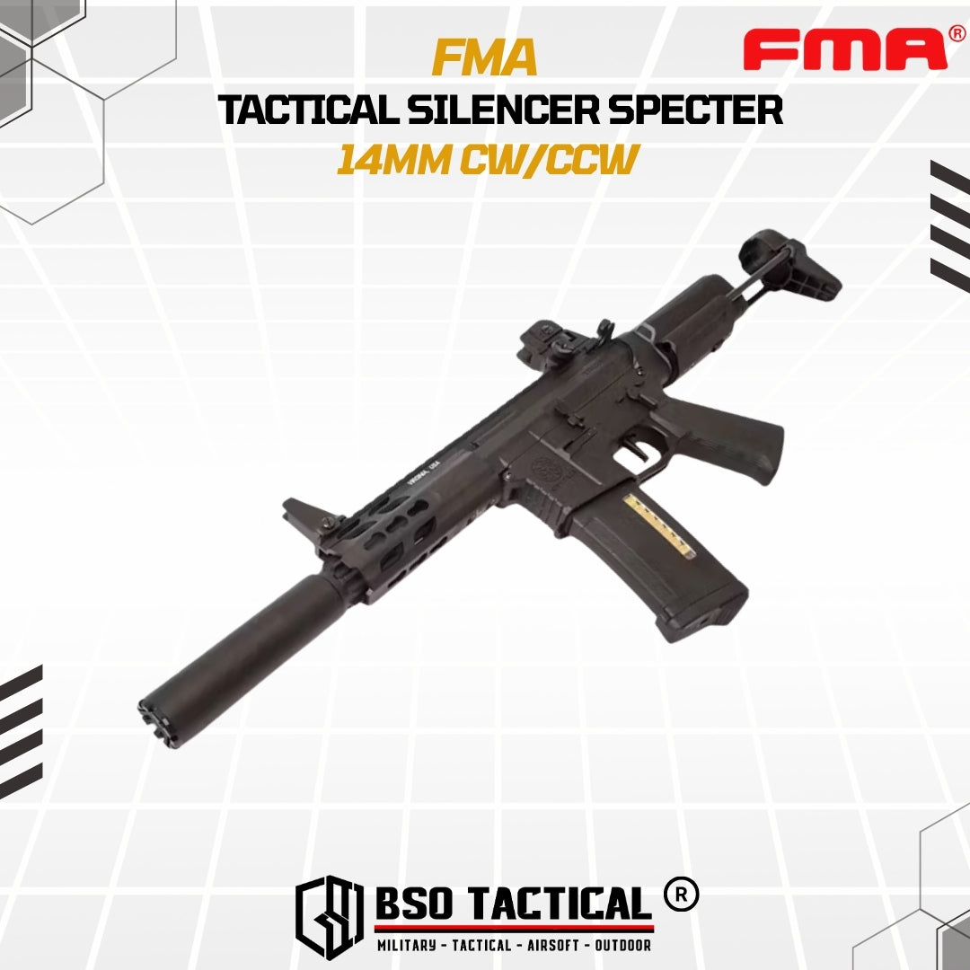 FMA Tactical Airsoft Silencer SPECTER Style 14mm CW CCW Alumunium
