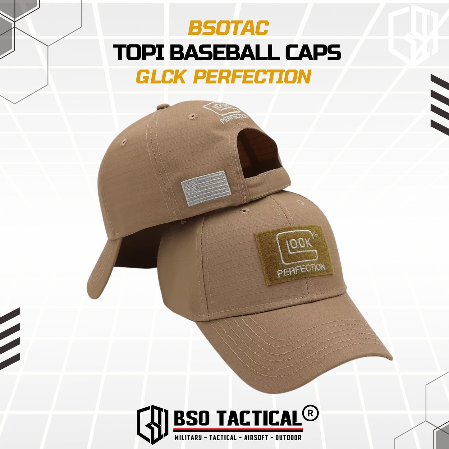 Topi Casual Outdoor GL Perfection Tactical Style With Logo Embroidery Hat Sport