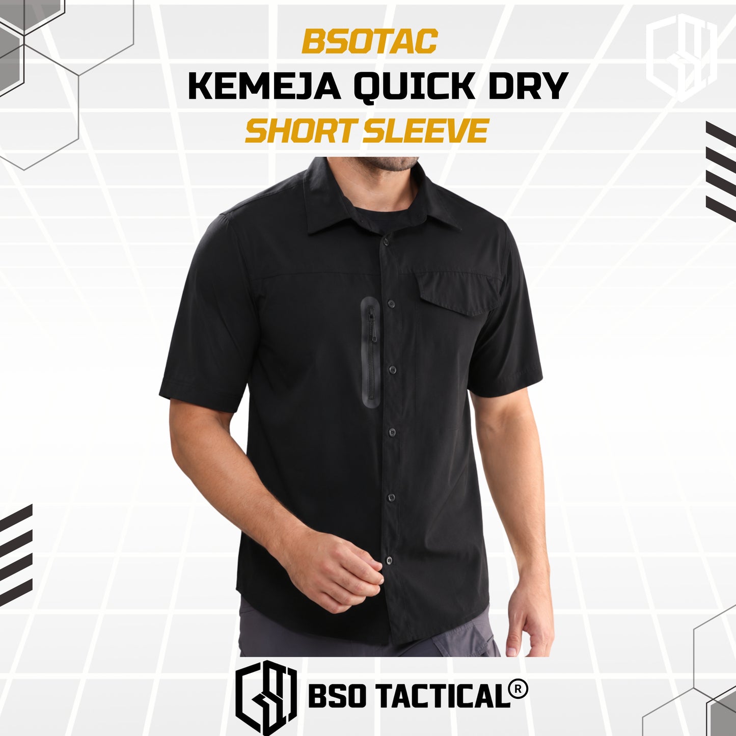 Kemeja Parasut Tactical Quick Dry Combat Short Sleeve Shirt Army Stretch Outdoor Pria Soft Casual Basic