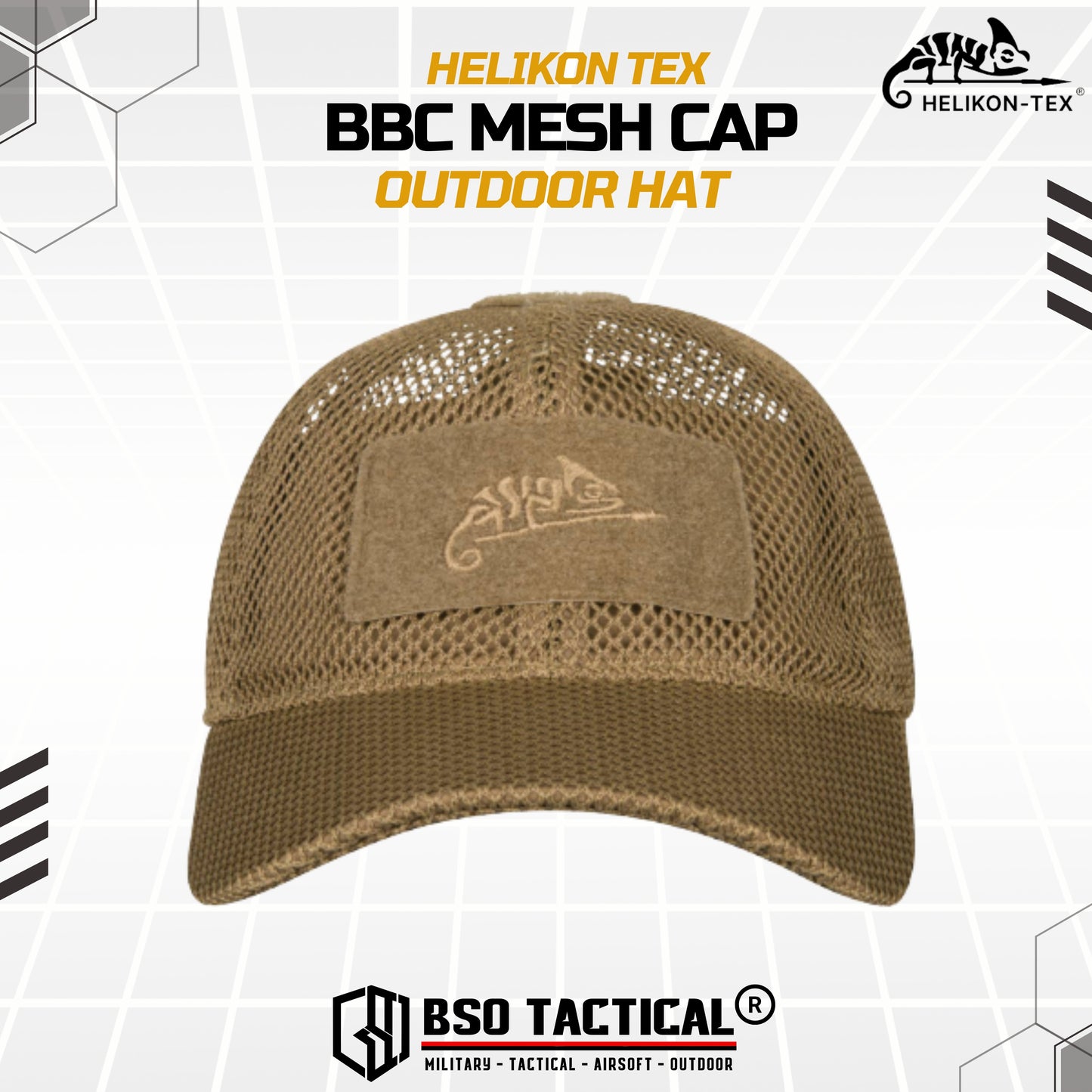 Topi Helikon Tex BBC Mesh Cap Polyster Outdoor Hat Adjustable Baseball ORIGINAL