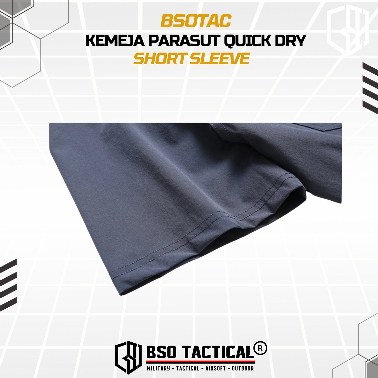 BSOTAC Kemeja Outdoor Lengan Pendek Tactical Short Sleeve Casual Shirt Summer Camping Hiking Quick Dry Baju Army Quick Dry