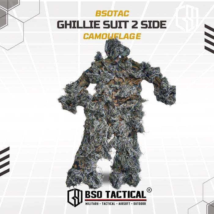 Baju Ghillie Suit 2 Side Tactical Outdoor Set Camo Sports