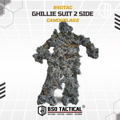 Baju Ghillie Suit 2 Side Tactical Outdoor Set Camo Sports