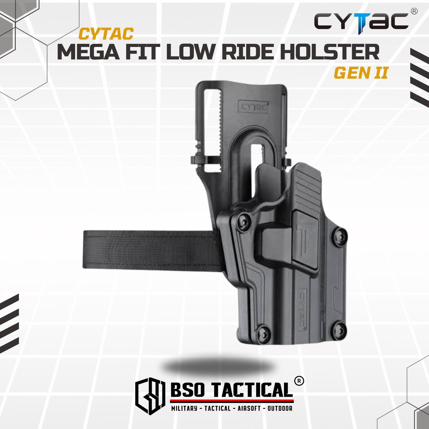 Holster Cytac Mega Fit Gen 2 Low Ride Upgraded Version Universal ORIGINAL