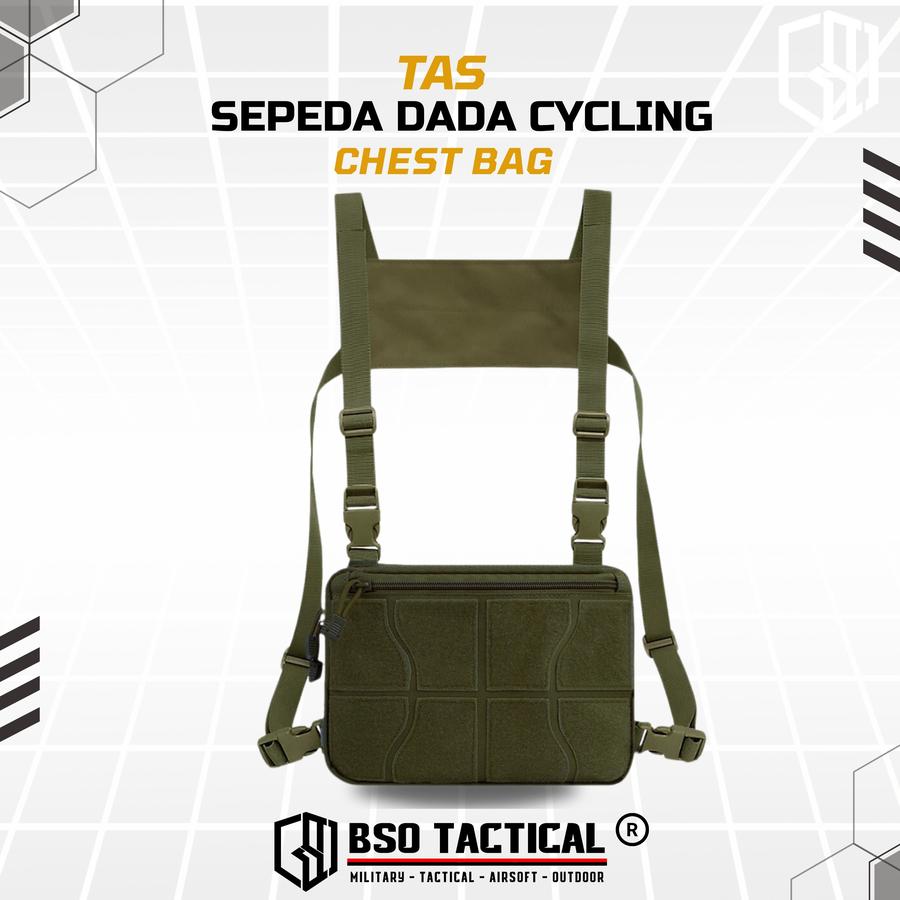 Tas Sepeda Dada Outdoor Cycling Chest Bag Tactical Chest Rig Bag Gym Hyrox Fitnes 600D Nylon Durable Adjustable