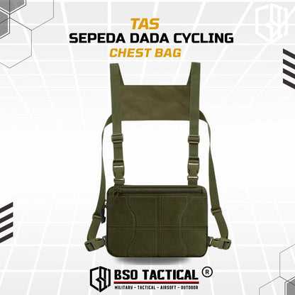 Tas Sepeda Dada Outdoor Cycling Chest Bag Tactical Chest Rig Bag Gym Hyrox Fitnes 600D Nylon Durable Adjustable