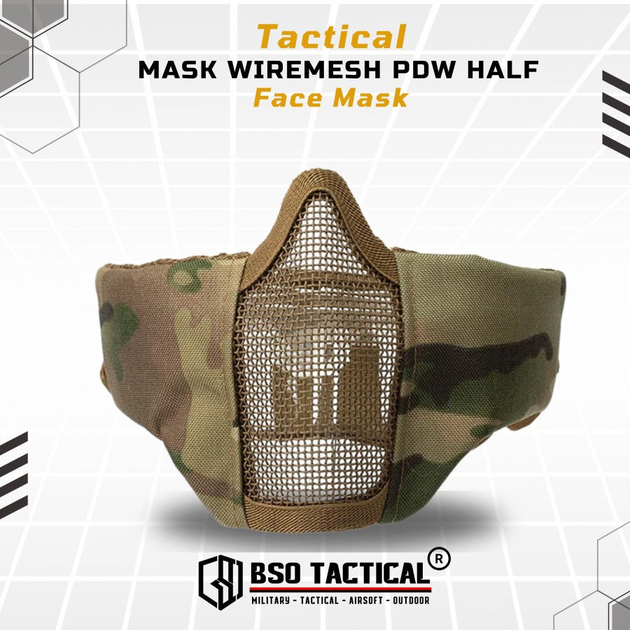 Emerson Gear Tactical Mask Wiremesh PDW Half Face Mask Masker Jaring
