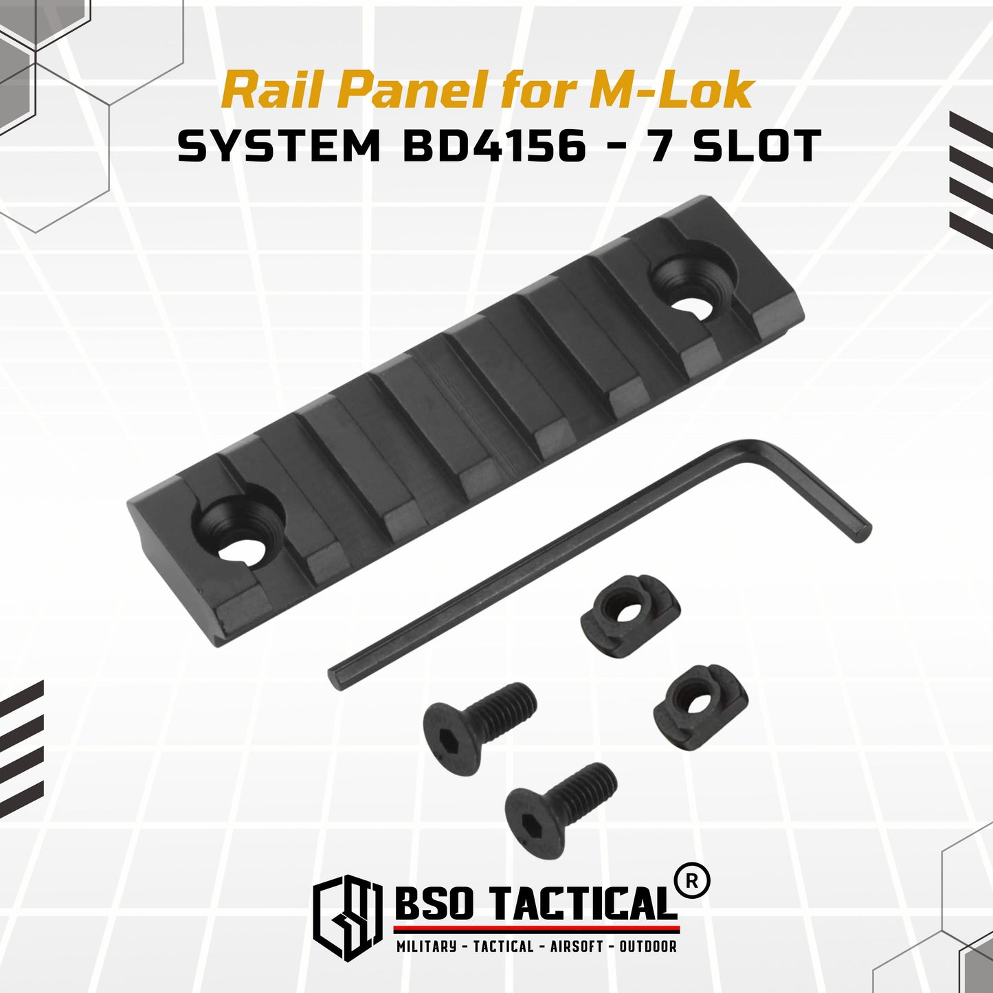 BD Rail Panel Full Metal for RIS Handguard MLOK System 7 Slot BD4157
