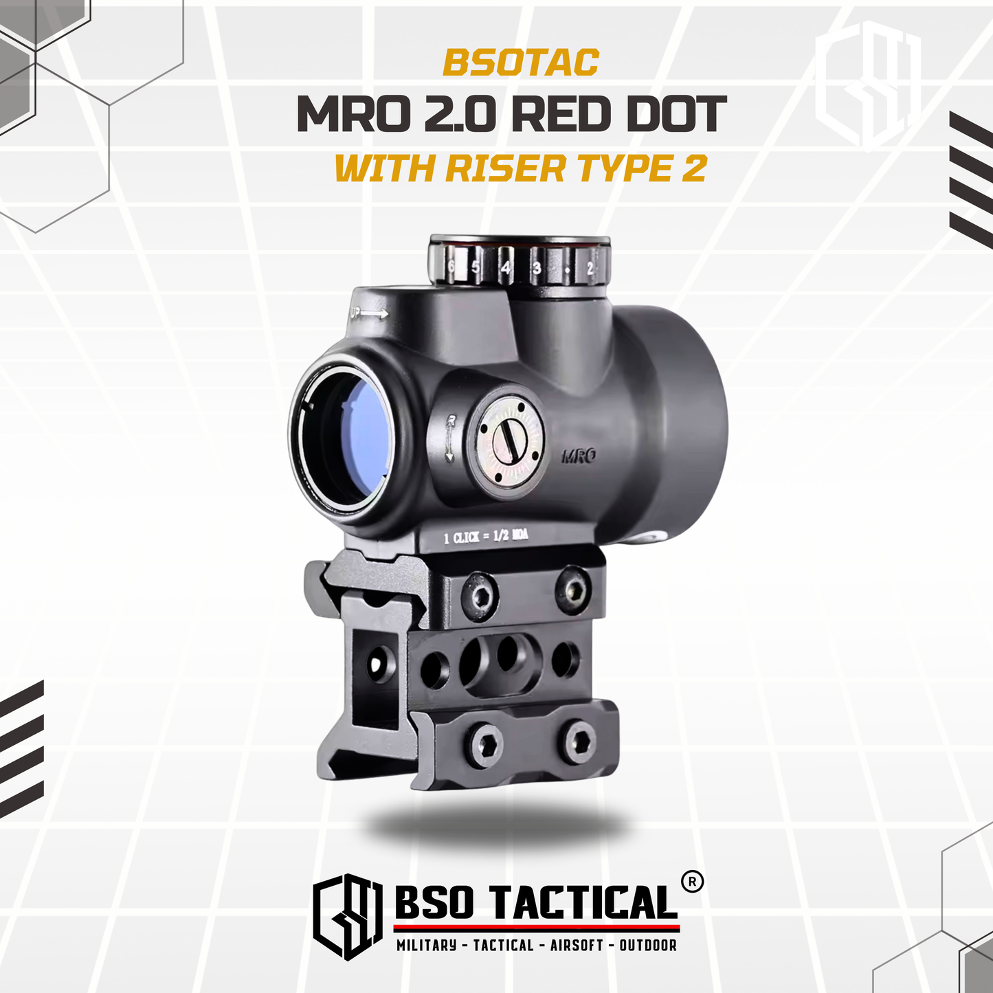 Red Dot Scope MRO Style 2 MOA with Riser Type 2 Full Metal Picatinny FREE Killflash