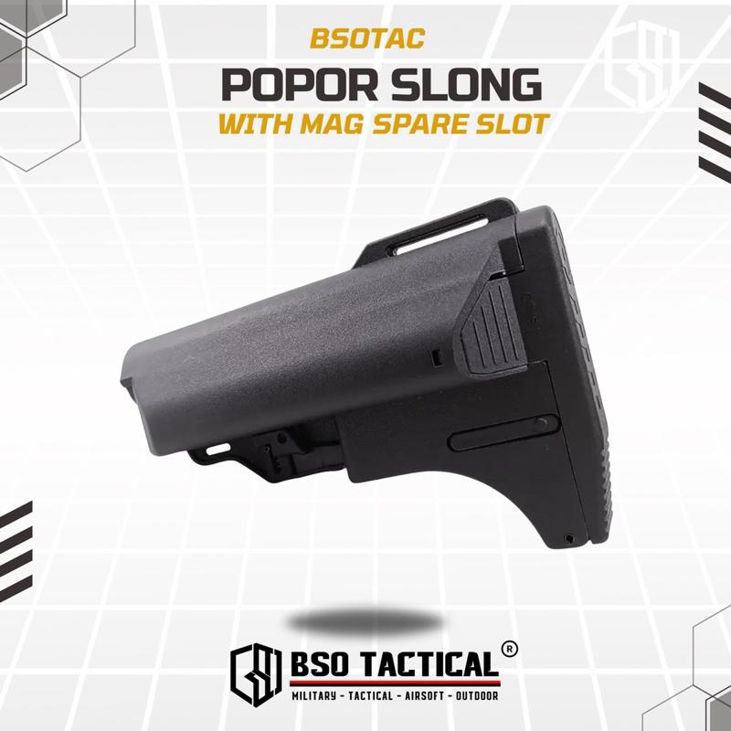 Popor Tactical Slong Style With Mag Spare Slot for Airsoft AEG GBBR WGB Buttstock