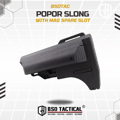 Popor Tactical Slong Style With Mag Spare Slot for Airsoft AEG GBBR WGB Buttstock