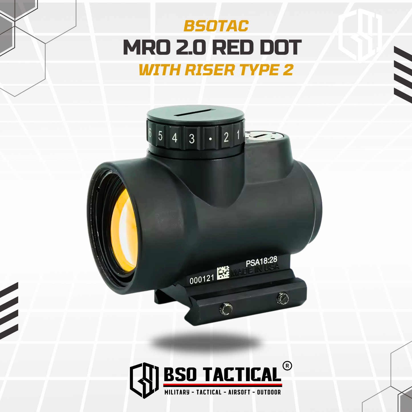 Red Dot Scope MRO Style 2 MOA with Riser Type 2 Full Metal Picatinny FREE Killflash