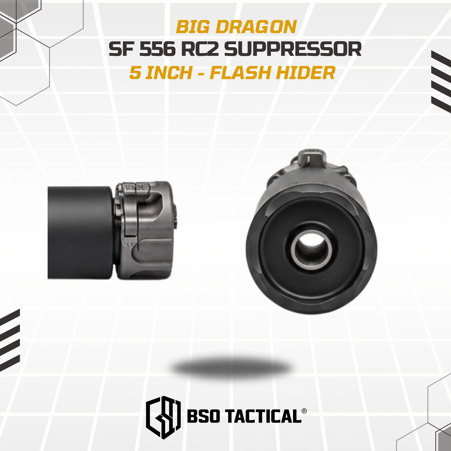SF SOCOM 556 Style RC2 Series Mock Suppressor 5 Inch Silencer Full Metal Marking with Flash Hider
