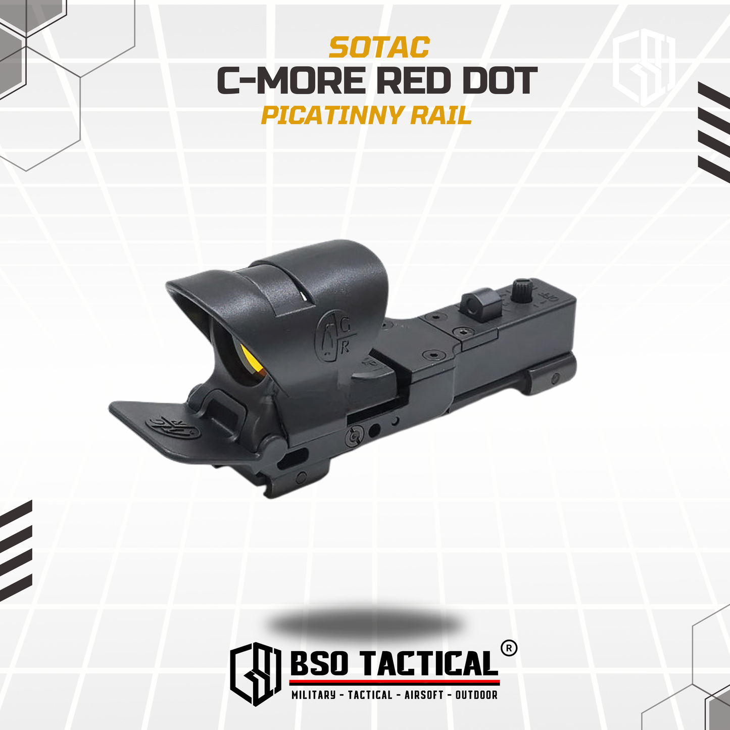SOETAC C-More Tactical Reflex CMORE Red Dot Scope Sight With Picatinny Rail