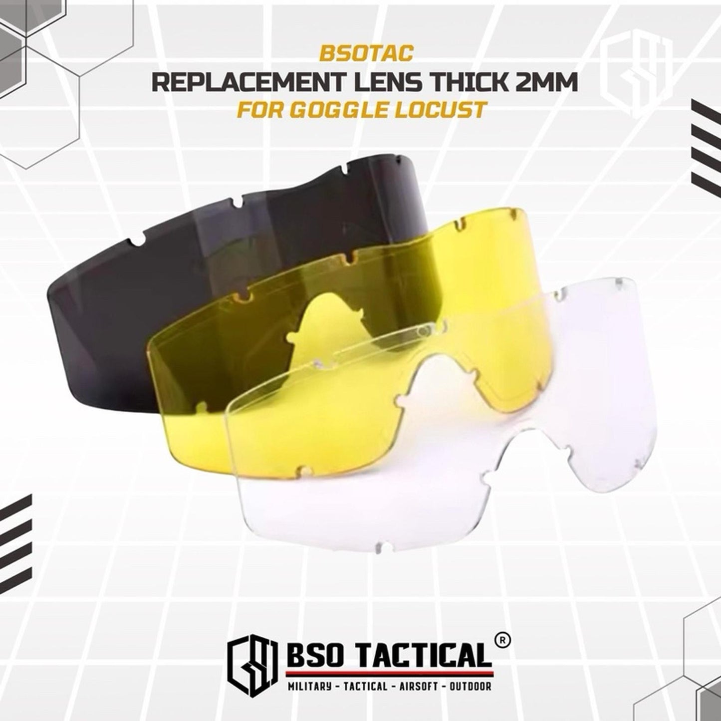 Replacement Lens Goggle Lensa 2mm Thick