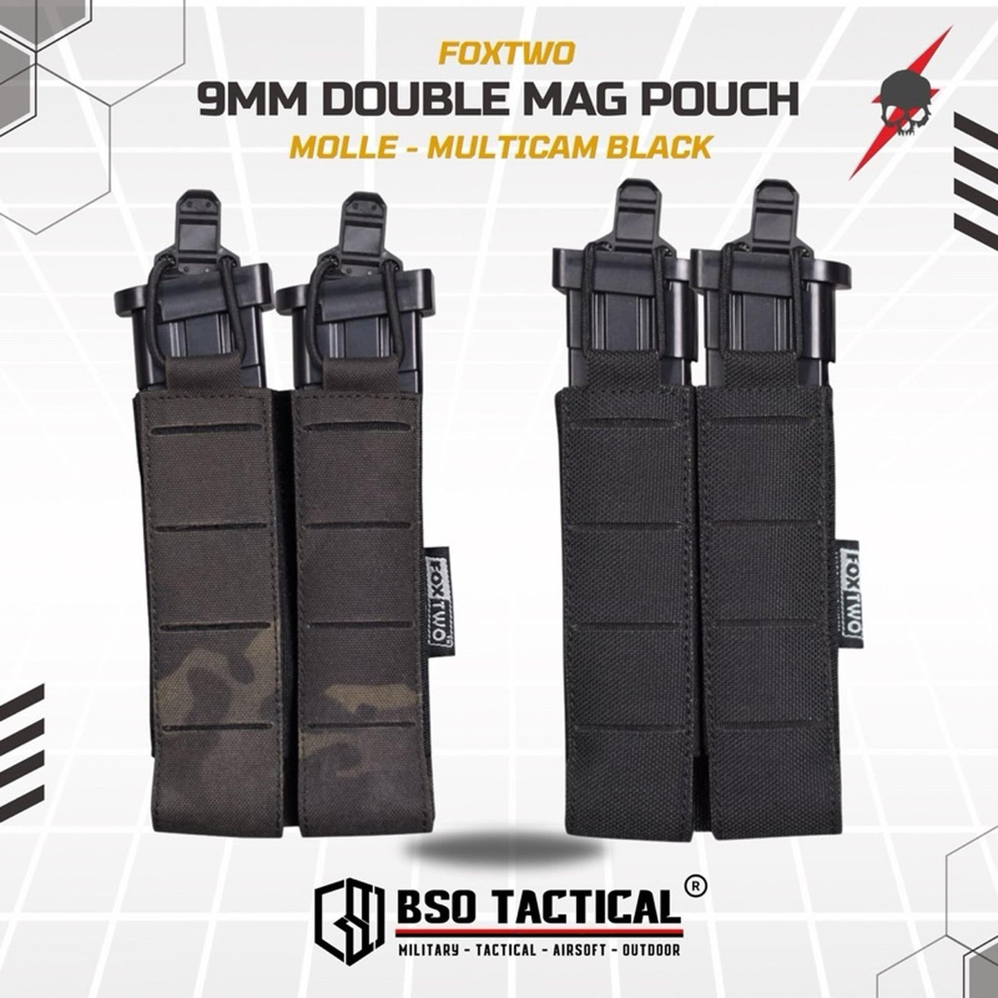 FOX TWO 9mm Double Mag Pouch Molle Universal ORIGINAL Foxtwo