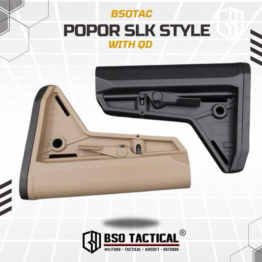 BD Tactical Popor SL Style For Airsoft AEG GBBR WGB Polymer Buttstock