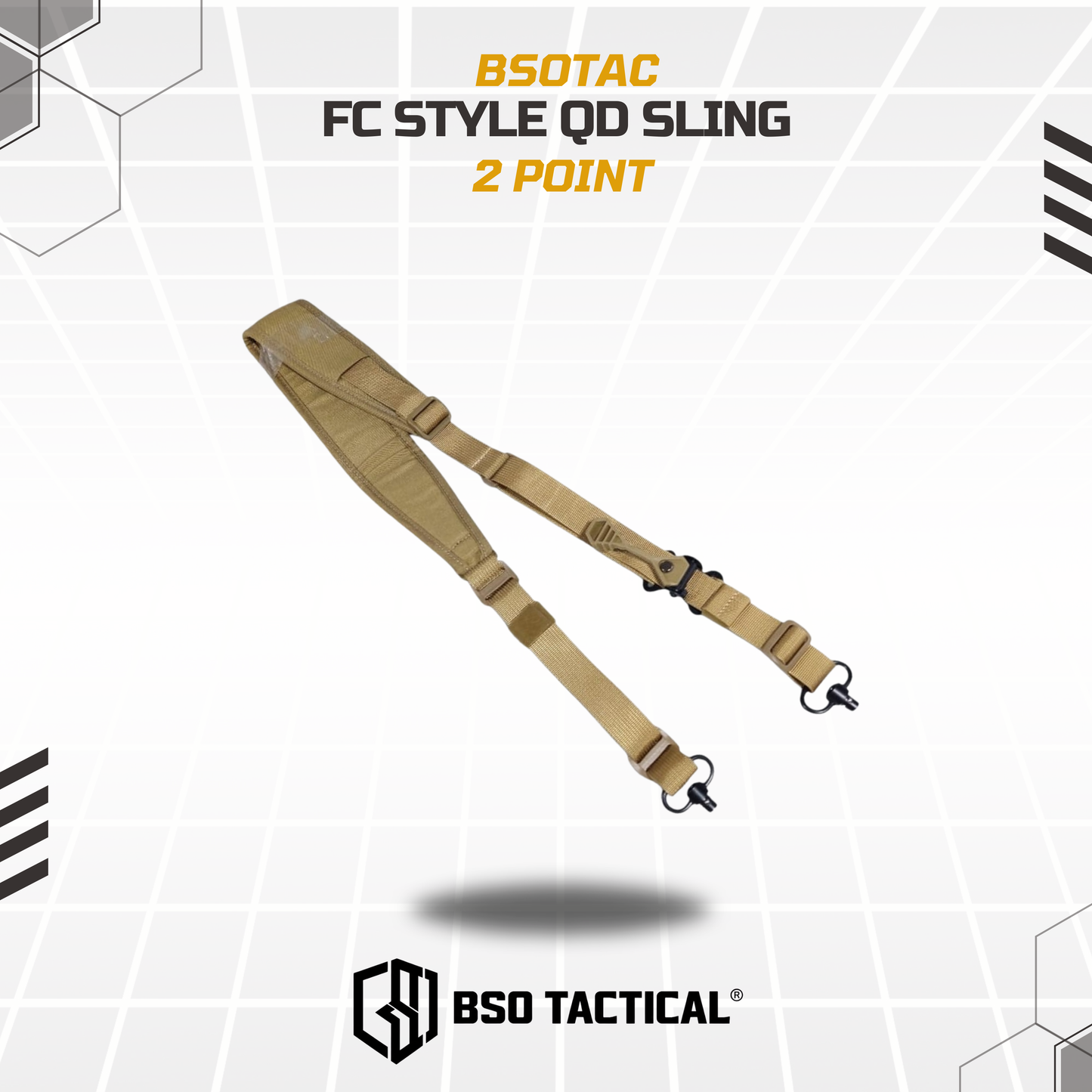 Sling Tactical FC Style 2 Point QD Adjustable Shoulder Sling Outdoor Multifungsi