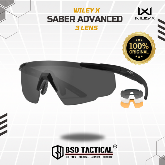 Kacamata Wiley X Saber Advanced 3 Lenses Tactical Sunglasses - ORIGINAL