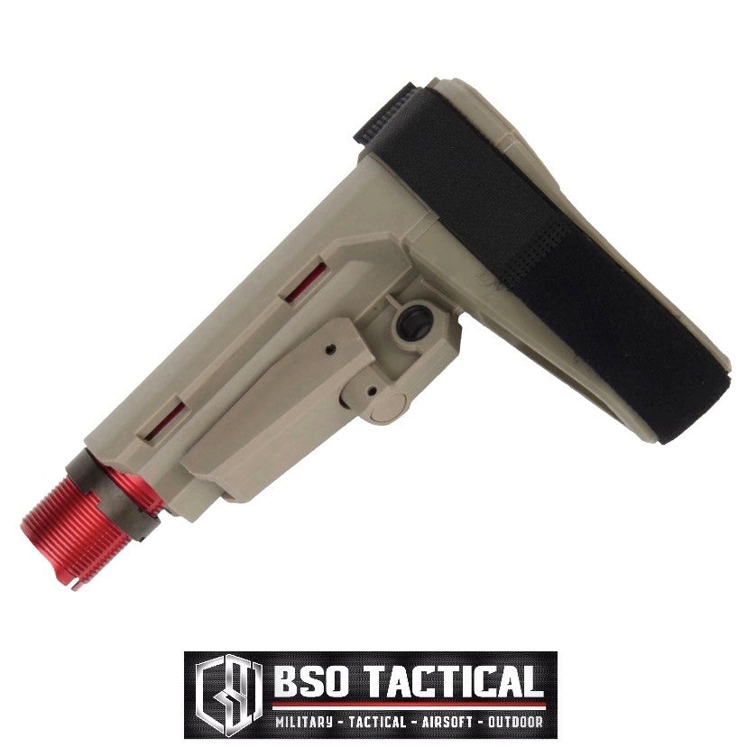 Tabung Popor Airsoft WA M4 GBB Rifle 6 Position Airsoft Pipe Stock RED