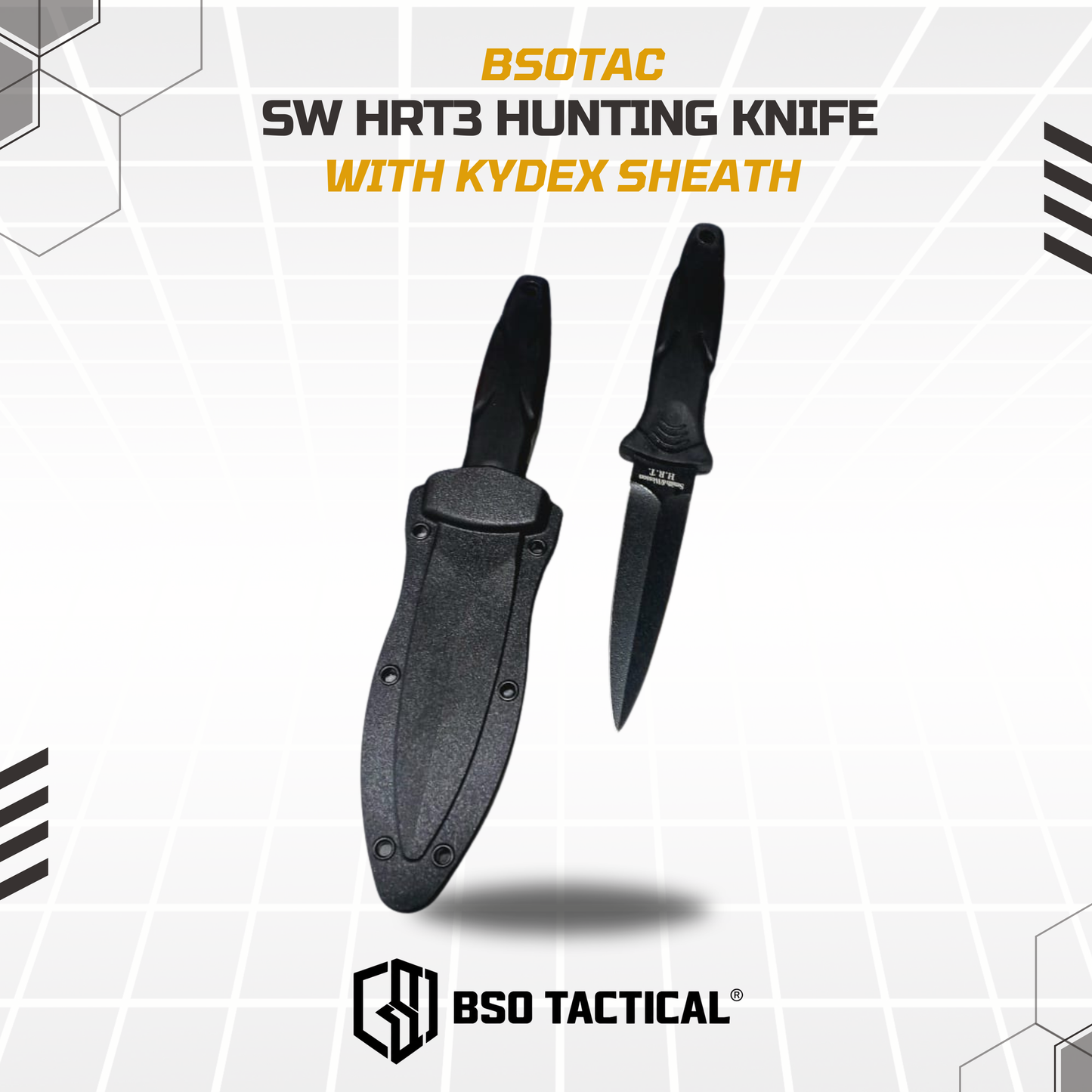 Pisau Hunting Outdoor Tactical SWHRT 3 Pisau Kalung Multifungsi With Kydex Sheath