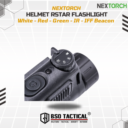NEXTORCH Senter Helm rStar Multi-light Source Outdoor Helmet Light dengan Warna Putih Merah Hijau IR dan IFF Beacon