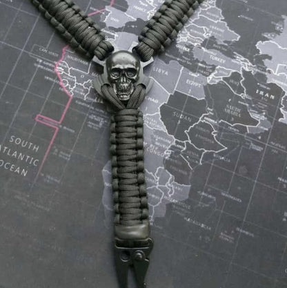 Tali Sandang Rangercord Sling Paracord Skull Custom Handmade 1 Point Metal Multifungsi Outdoor
