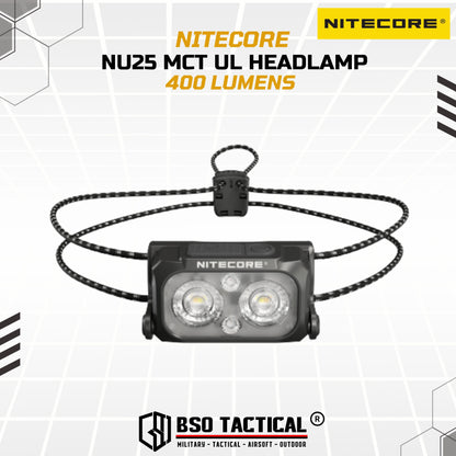 NITECORE NU25 MCT UL Senter Kepala LED Headlamp 3in1 Color 400 Lumens - ORIGINAL