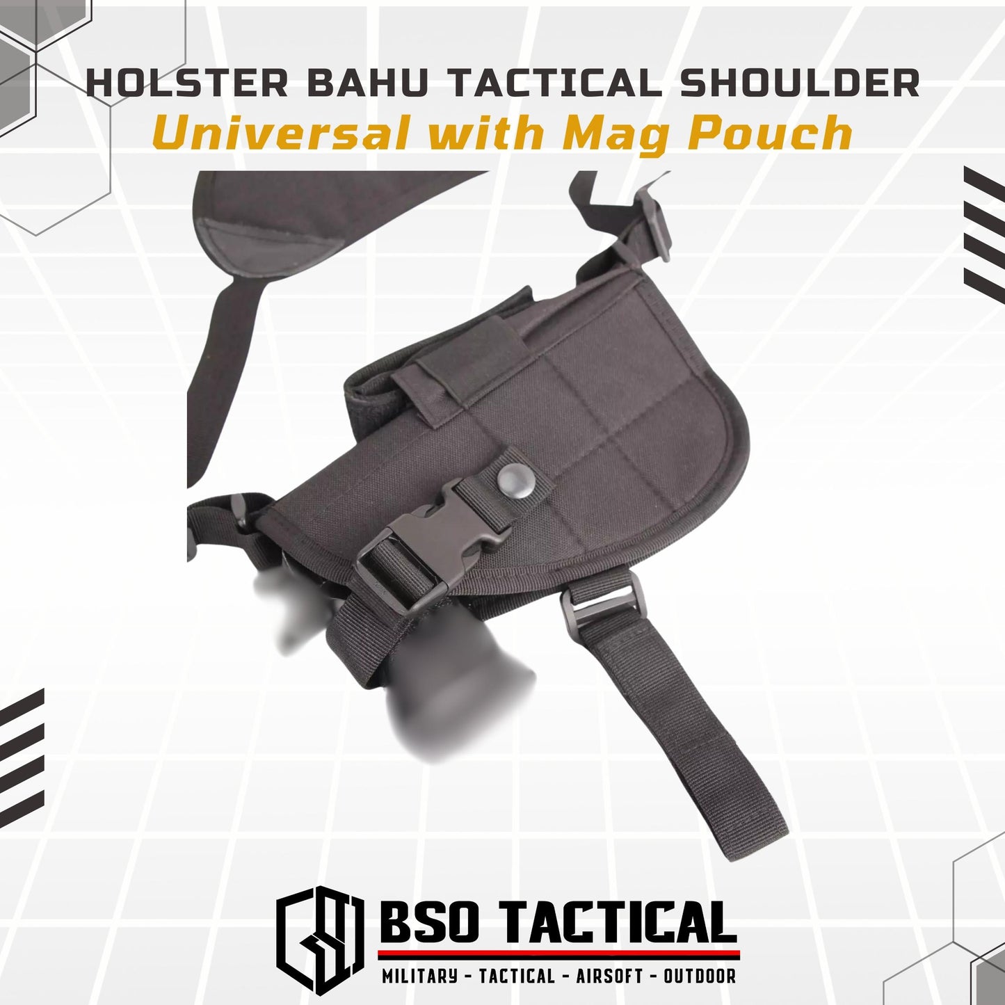 Holster Bahu Tactical Shoulder Universal with Mag Pouch Low Profile