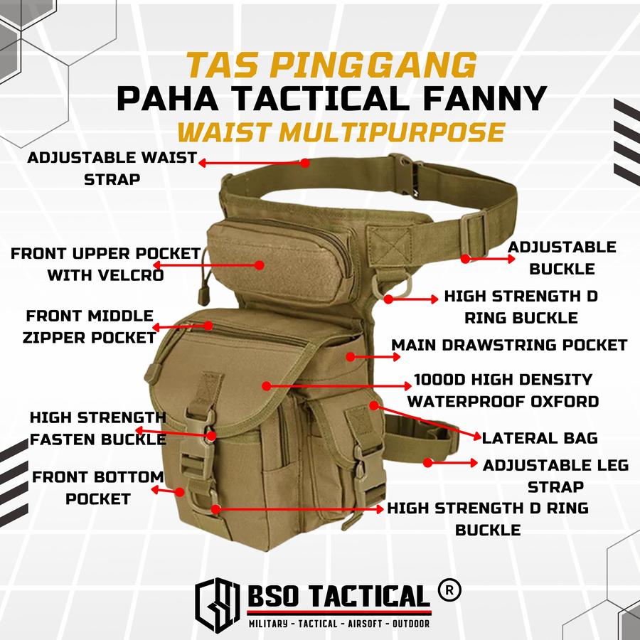 Tas Pinggang Paha Tactical Fanny Waist Multipurpose Outdoor Bag