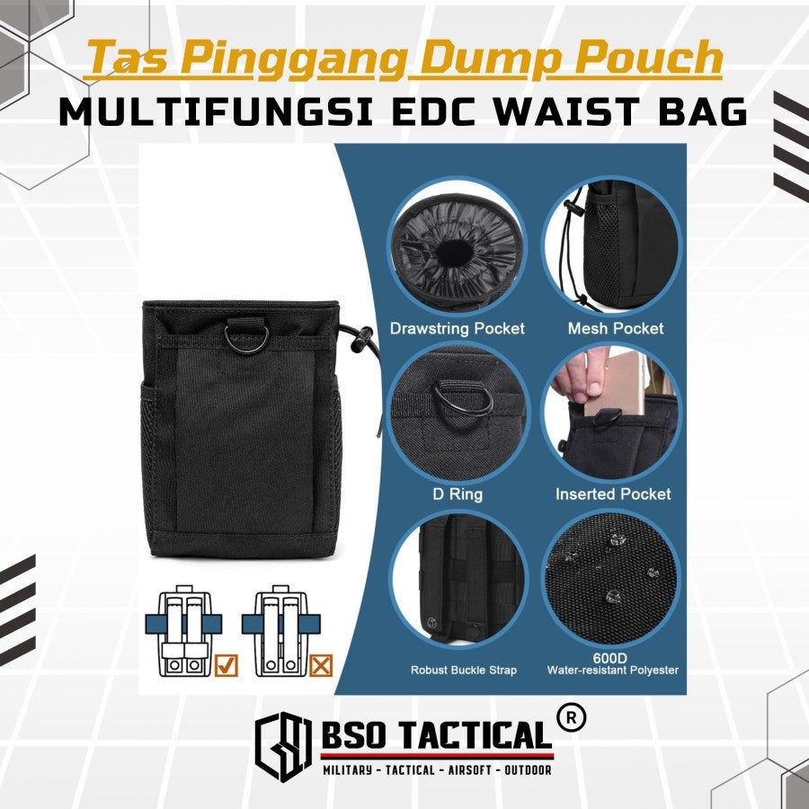 Tas Pinggang Dump Pouch Tactical Outdoor Multifunction Waist Bag EDC