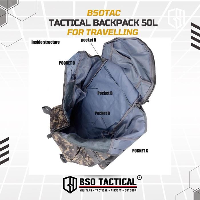 Tas Ransel Outdoor Multifungsi Outdoor Hunting Traveling Backpack Import 50L