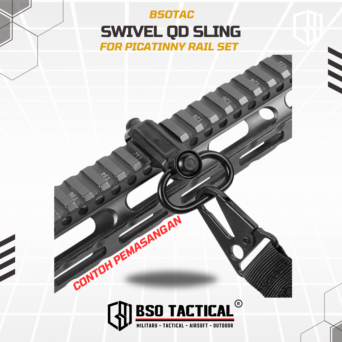 Swivel QD Sling Picatinny Rail Mount Quick Release Alumunium Alloy