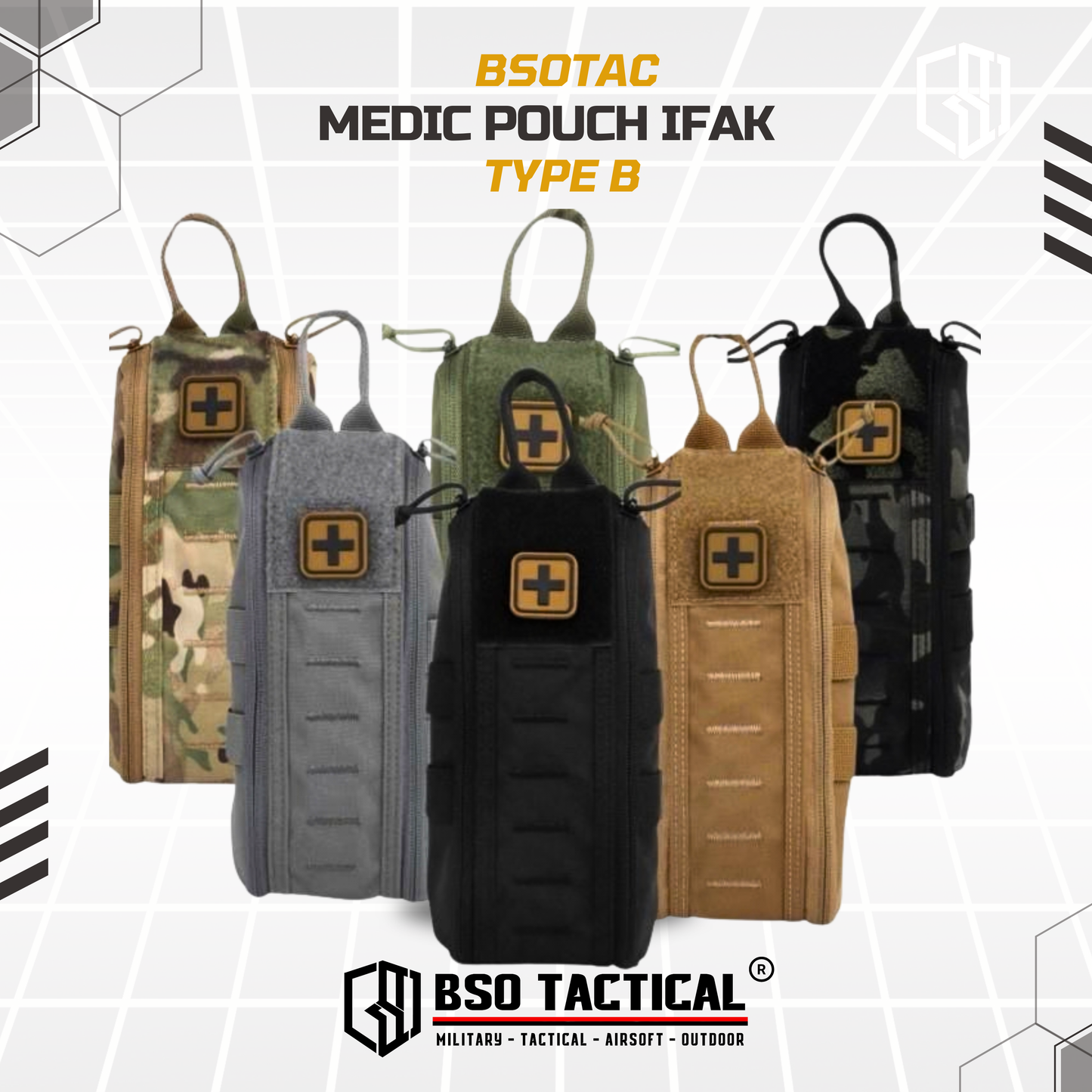 Quick Release First Aid Pack B IFAK Medical Pouch Molle FREE Medic Patch Outdoor