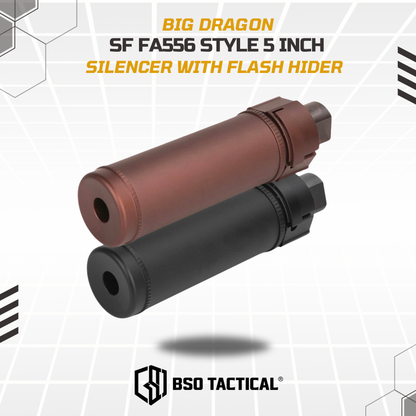 BD Silencer SF Style FA556 5” Attached QD Short Full Metal 14mm CCW