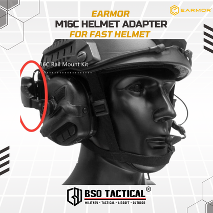 Earmor M16C Adapter Tactical Headset Mount Hearing Protection M31 M32 Outdoor
