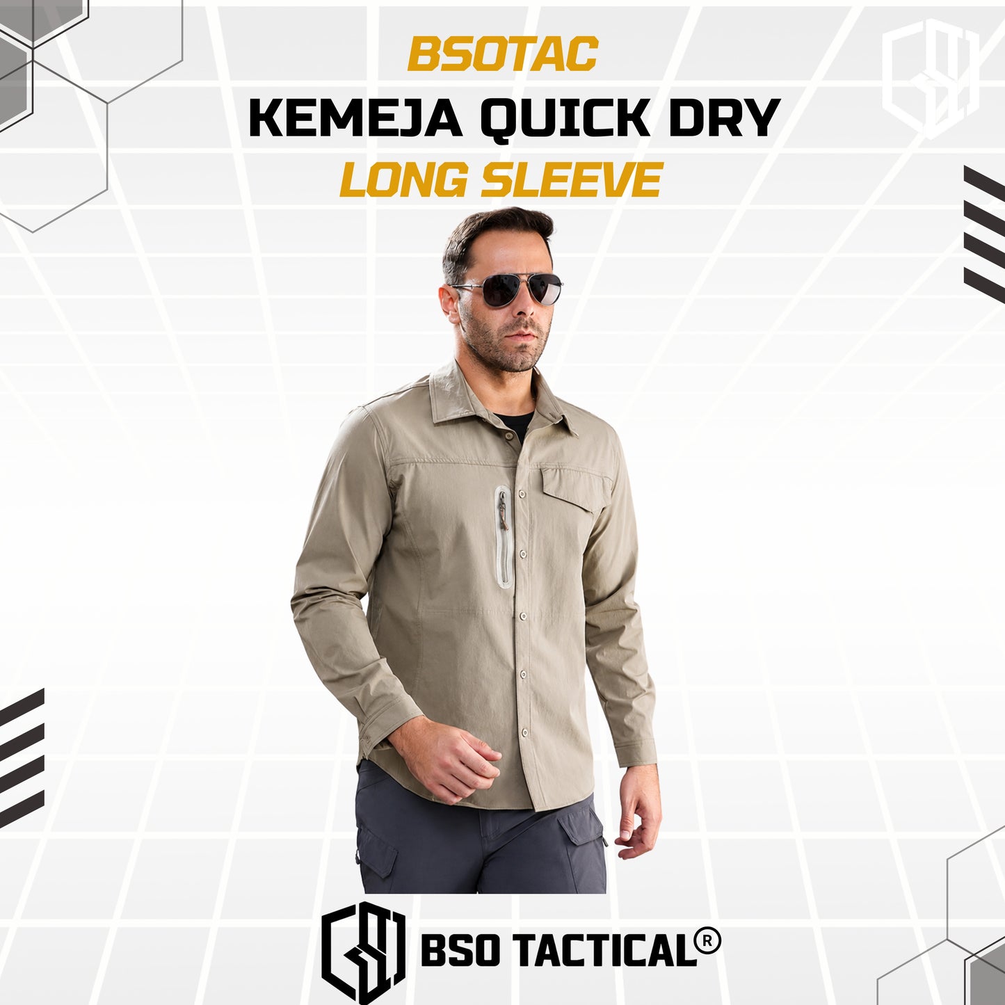 Kemeja Parasut Tactical Quick Dry Combat Long Sleeve Shirt Outdoor Casual Pria