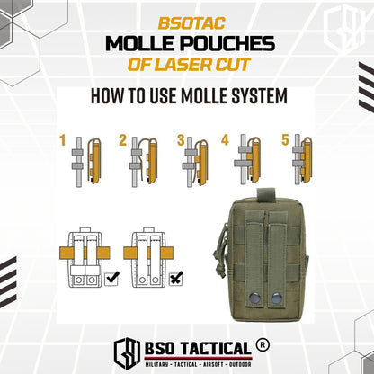 Pouch Tactical Molle Waist Pack EDC Mini Bag Vest Belt - Laser Cut