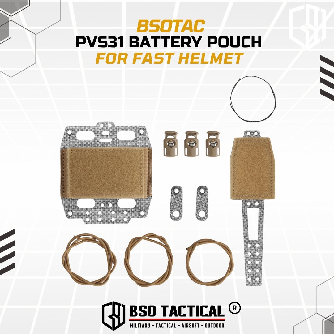 FC Style Tactical Battery Case PVS31 Pouch for Helmet Retention System
