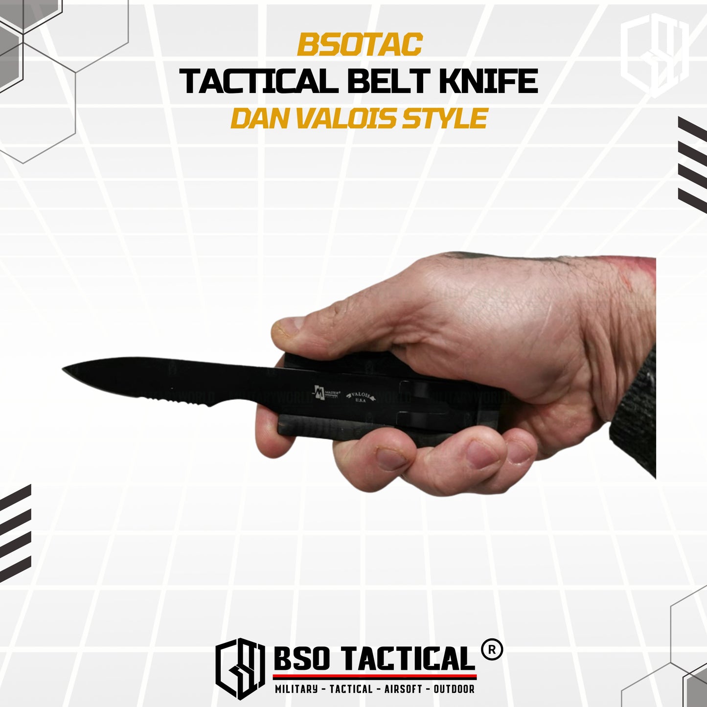 Tactical Belt Outdoor Knife Dan Valois Style Gesper Pisau Ikat Pinggang for Outdoor Camping Hiking EDC Gear