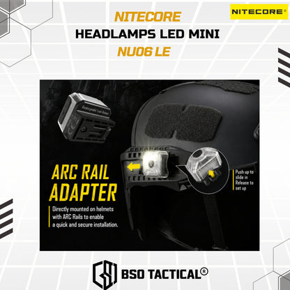 NITECORE Senter LED Mini Headlamp Rechargeable 15 Lumens - NU06 LE