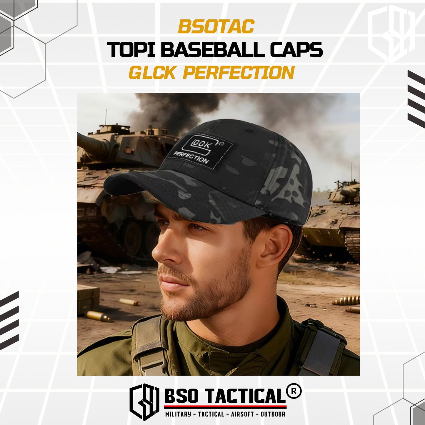 Topi Casual Outdoor GL Perfection Tactical Style With Logo Embroidery Hat Sport