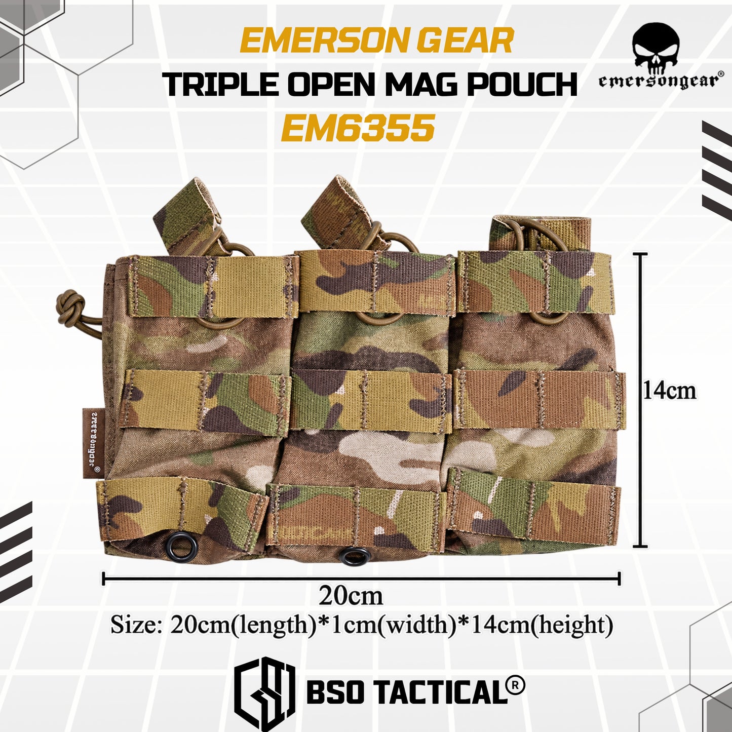 Emerson Gear Pouch Molle Triple Open Mag Pouch 500D Bag