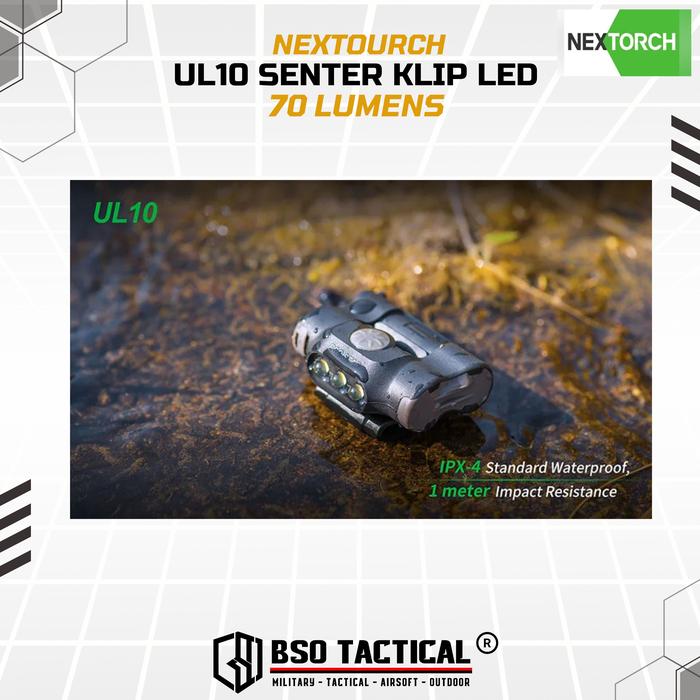 Senter Clip Nextorch UL10 Outdoor Flashlight LED Multifunction 70 Lm Baterai Lampu