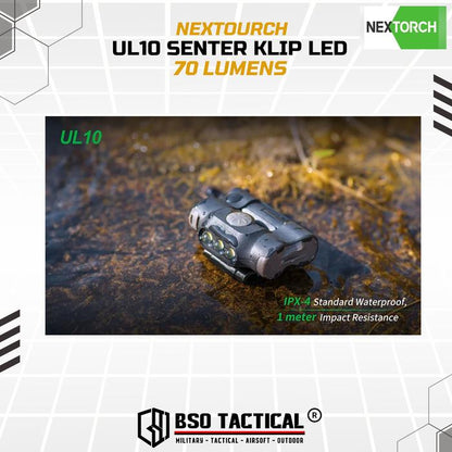 Senter Clip Nextorch UL10 Outdoor Flashlight LED Multifunction 70 Lm Baterai Lampu