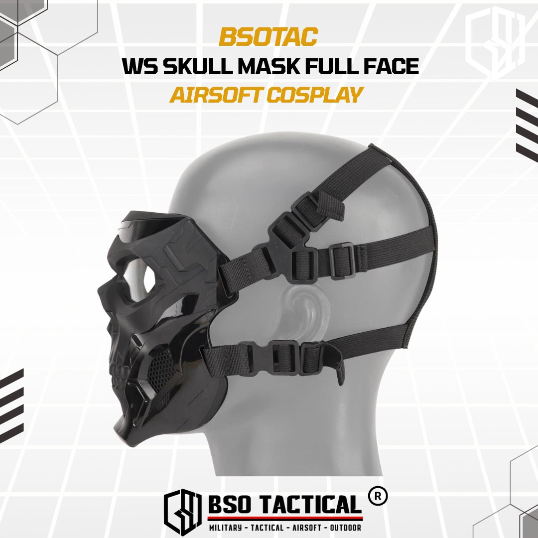 WoSport Masker Full Face Tactical Mask Skull Cosplay Tengkorak Mask Motorcycle