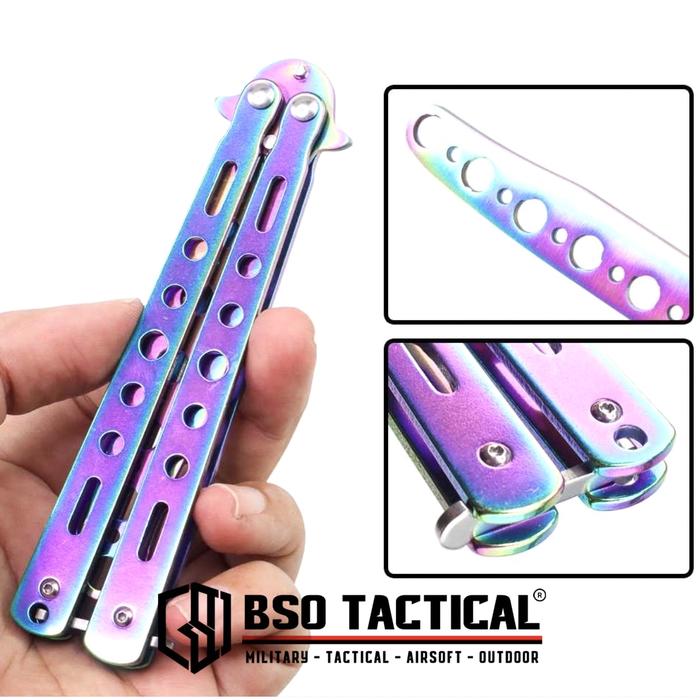 Pisau Tumpul Latihan Balisong Butterfly Trainer 4” EDC Multicolor Toys