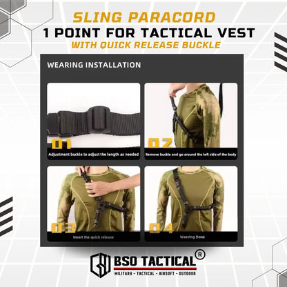Tali Sandang Tactical Sling V.1 Paracord Vest Lanyard 1 Point Adjustable