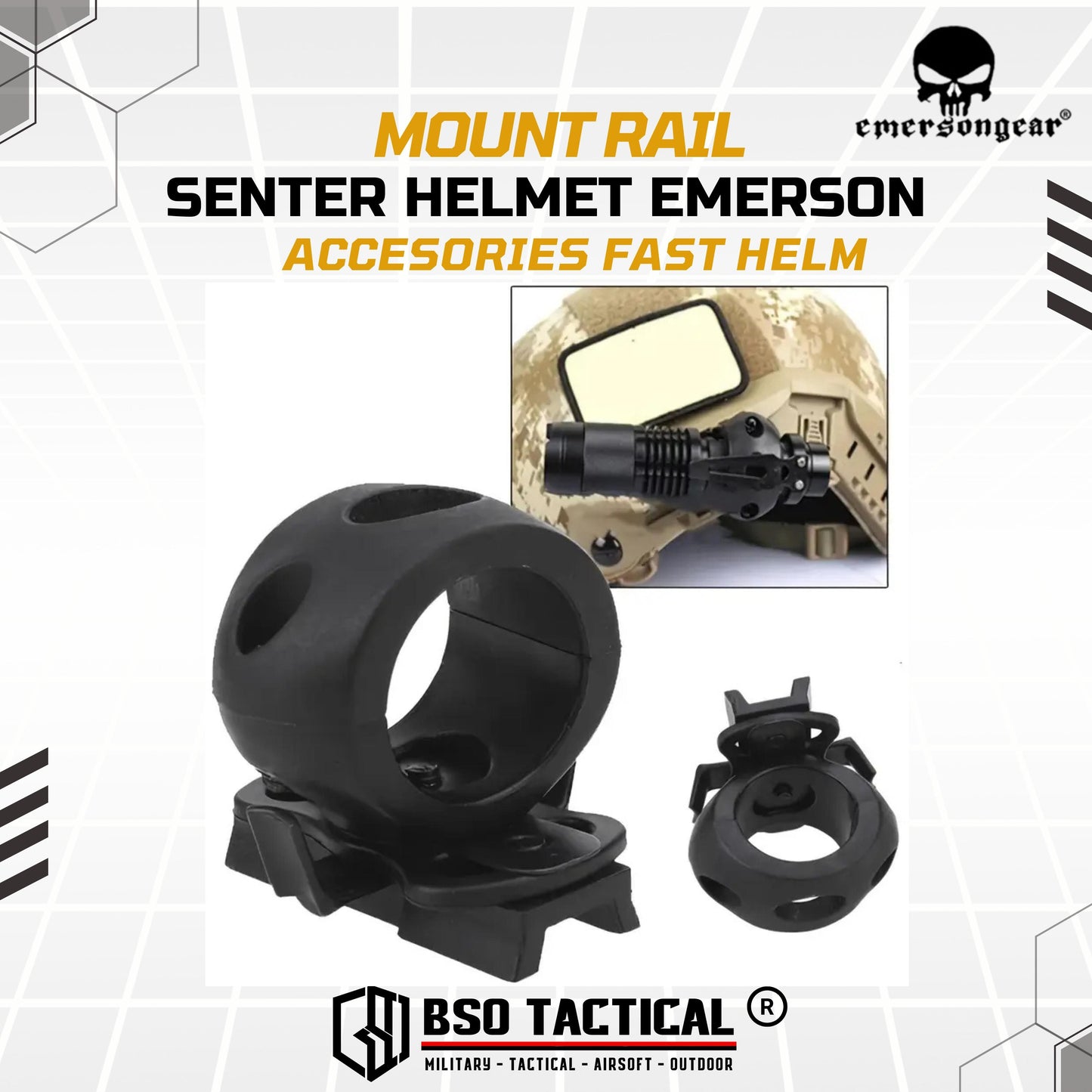 Mounting Senter Mount Rail Flashlight for ARC Rail  Helmet Accesories Fast Helm ABS Outdoor